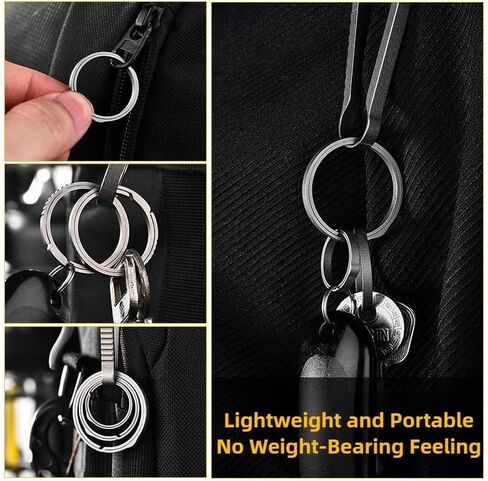 1 Pcs Key Rings for Keychains, Carabiner Keychain Ring Titanium Key Rings Heavy Duty Round Split Ring for Men and Women (2.3cm) in Kuwait