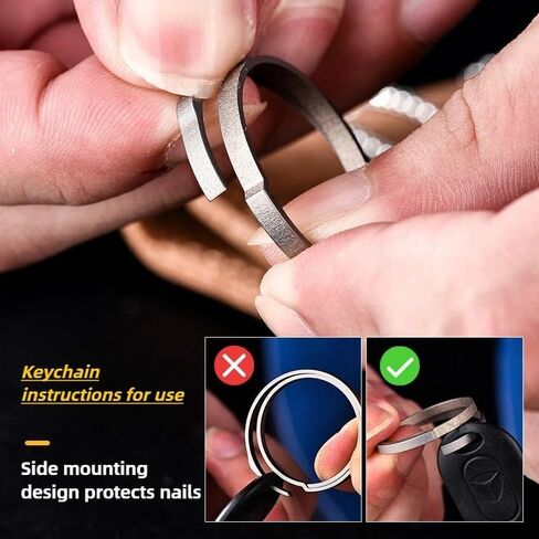 1 Pcs Key Rings for Keychains, Carabiner Keychain Ring Titanium Key Rings Heavy Duty Round Split Ring for Men and Women (2.3cm) in Kuwait