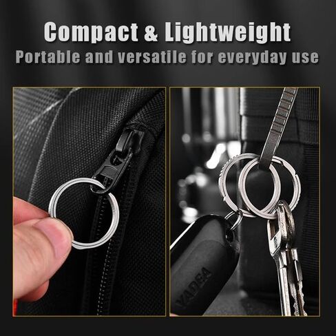 1 Pcs Key Rings for Keychains, Carabiner Keychain Ring Titanium Key Rings Heavy Duty Round Split Ring for Men and Women (2.3cm) in Kuwait
