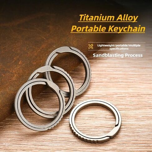 1 Pcs Key Rings for Keychains, Carabiner Keychain Ring Titanium Key Rings Heavy Duty Round Split Ring for Men and Women (2.3cm) in Kuwait