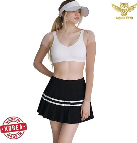Premium MADE IN KOREA UV-Protective Golf Bolero Sheer Arm Sleeves [SKIN-TIGHT] for Women (40D), Cooling Quick Dry Lightweight Breathable Shawl Shoulder Wrap Base Layer, SMALL to MEDIUM Sheer Natural in Saudi Arabia