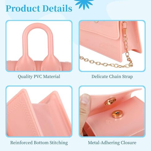 6 PCS Mini Purse Tiny Shoulder Bag, PVC Jelly Crossbody Bag, Candy Color Cute Young Lady Handbag with Removable Shoulder Strap for Women, Fashionistas, Bridesmaid Crossbody Bag in Saudi Arabia