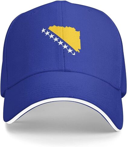 Bosnian Map Flag Unisex Baseball Cap Fits Men Women Adjustable Dad Hat Sandwich Bill Cap in Saudi Arabia