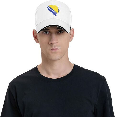 Bosnian Map Flag Unisex Baseball Cap Fits Men Women Adjustable Dad Hat Sandwich Bill Cap in Saudi Arabia