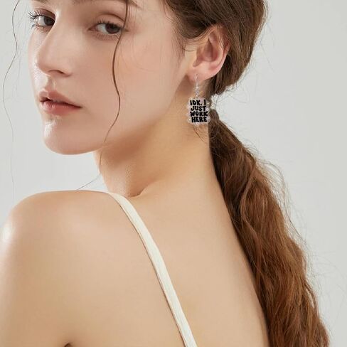 IDK I Just Work Here Kawaii Earrings For Women Trendy Fun Non Tarnish New Year Holiday Birthday Gift in Saudi Arabia