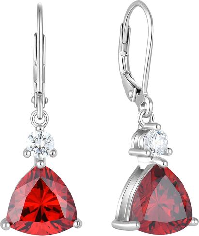 Starchenie 925 Sterling Silver Dangle Earrings for Women Trillion Cut Birthstone Jewelry in Saudi Arabia