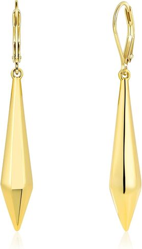 Dangle Earrings for Women, 14K Gold Plated Geometric Dangling Leverback Earrings, Silver Hypoallergenic Dangly Drop Earings for Women Trendy Jewelry Gifts in Kuwait