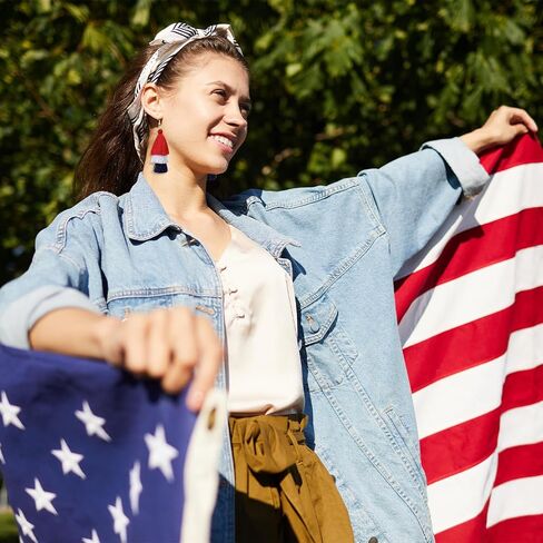3 Pairs 4th of July Earrings for Women Red White and Blue American Flag Dangle Drop Earring Independence Day USA Patriotic Earrings Jewelry Gift Fourth of July Outfits Accessories Party Decorations in Saudi Arabia