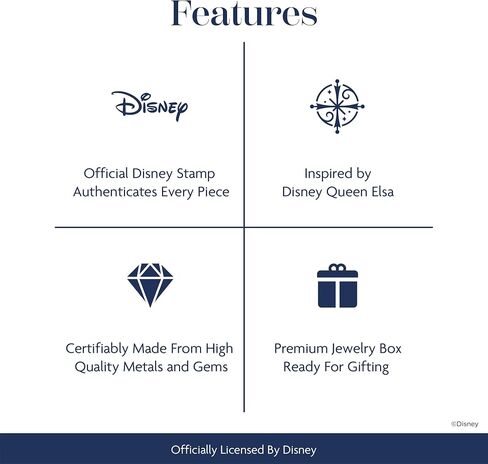 Jewelili Enchanted Disney Fine Jewelry Elsa Snowflake Pendant Necklace for Women | Sterling Silver | Lab Created Opal & 1/20 CTTW Diamonds | 18" Chain | Jewelry With Gift Box in Kuwait