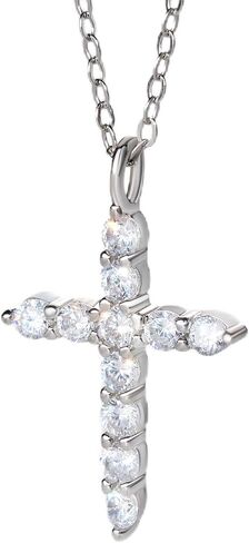 Norbu S925 Cubic Zirconia Cross Necklace for Women, 18K Gold Plated Womens Cross Necklaces Adjustable Chain, Sterling Silver Cross Pendant Dainty Christian Jewelry Catholic Religious Gift for Her in Saudi Arabia