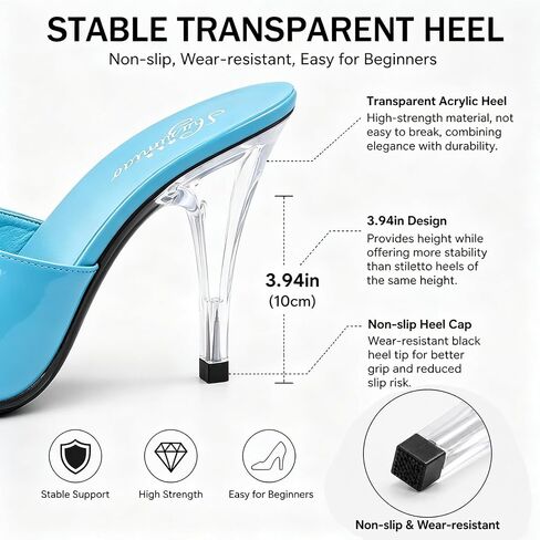 Women'S Patent Leather Fish Mouth Stiletto Dress Slides Sandals Sexy Peep Toe 3.94in High Heels Slip-On Backless Prom Mules For Evening Weddings Parties Bridal in Kuwait