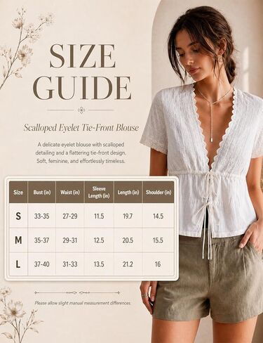Womens Summer Boho Tie Front V Neck Tops Short Sleeve Casual Eyelet Sheer Shirts Flowy Lace Blouse Streetwear Going Out in Saudi Arabia