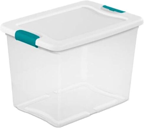 Sterilite 36-Pack Stackable Storage Bin with Lid, Clear Plastic Design, 15 Quart in Kuwait