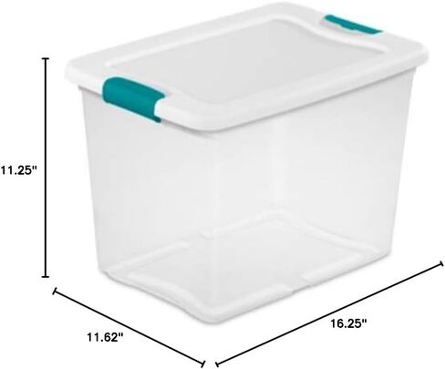 Sterilite 36-Pack Stackable Storage Bin with Lid, Clear Plastic Design, 15 Quart in Kuwait
