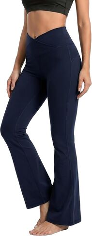 Women's Flare Legging Crosssover Yoga Pants High Waisted 4-Way Stretch Pants, Moisture-Wicking for Gym Daily in Saudi Arabia