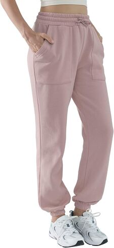 DITOK Baggy Sweatpants for Women High Waisted Soft Fleece Lining Sweatpants with Pockets Y2K Joggers Lounge Campus Outfits in Saudi Arabia