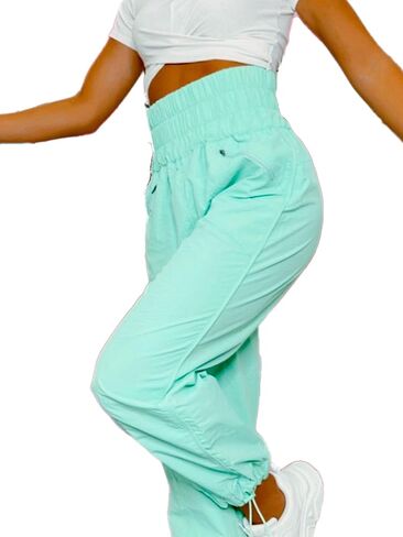 Zenana Windbreaker Jogger Pants with Zip Closure Side Functional Pockets in Saudi Arabia