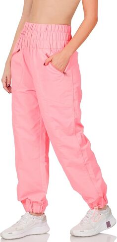 Zenana Windbreaker Jogger Pants with Zip Closure Side Functional Pockets in Saudi Arabia