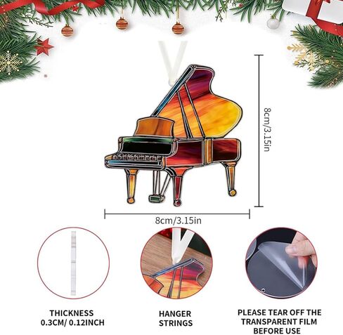 Acrylic Grand Piano Hanging Ornaments Christmas Tree Decorative Ornaments Musical Gifts for Music Lovers Musicians in Kuwait