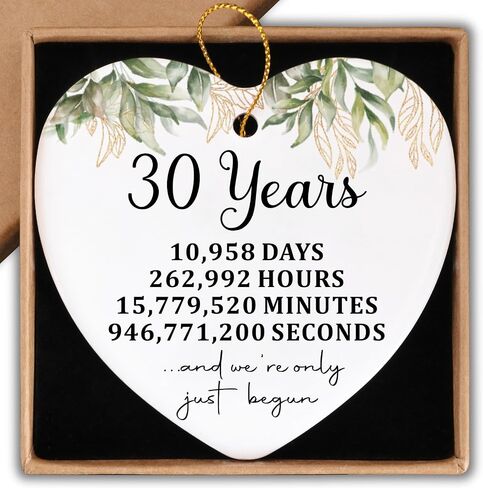 30th Anniversary Wedding Gifts for Couples Her Him Ceramic Ornament Keepsake Sign 30 Years Wedding Anniversary Romantic Gifts for Wife Husband Women in Saudi Arabia