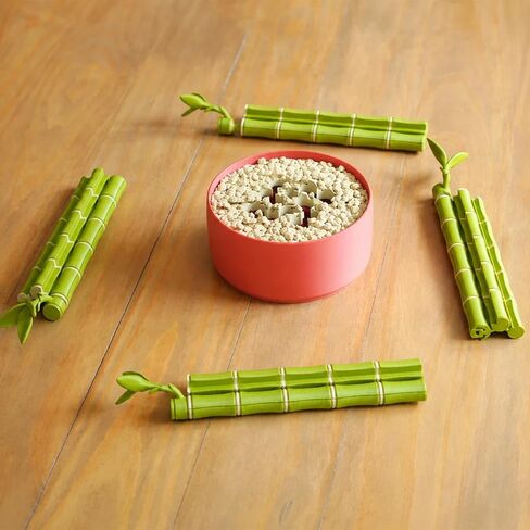 Lucky Bamboo Mahjong Set, Mini Mahjong Tiles with Imitation Bamboo Tile Racks, Portable Travel for OutdoorCamping in Kuwait