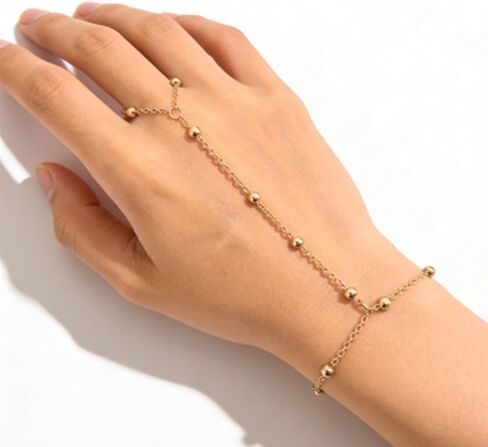 5PCS Hand Chain Bracelets for Women Ring Bracelet Adjustable Gold Bracelets Summer Jewelry Accessories for Women in Saudi Arabia