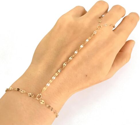 5PCS Hand Chain Bracelets for Women Ring Bracelet Adjustable Gold Bracelets Summer Jewelry Accessories for Women in Saudi Arabia