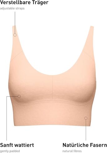 Calida Natural Skin Womens Wireless Bustier Bralette, Tencel Modal Adjustable Strap Comfort Bra, Oeko-TEX Certified in Saudi Arabia
