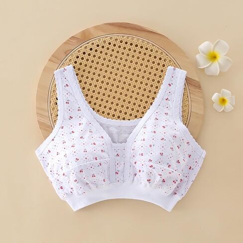 4Pack Middle-Aged Elder Woman Wireless Everyday Cotton Comfort Bras, Non-Closure Soft Non-Padded Bra Plus Size in Saudi Arabia