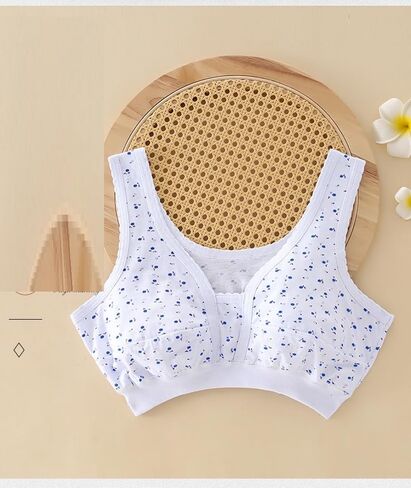 4Pack Middle-Aged Elder Woman Wireless Everyday Cotton Comfort Bras, Non-Closure Soft Non-Padded Bra Plus Size in Saudi Arabia