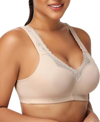 Minimizer Cotton Bra for Women Full Coverage Wireless Non Padded Plus Size in Saudi Arabia