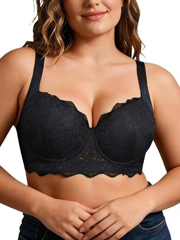 Women's Plus Size Lace Bra Minimizer Bras for Women Plus Size Lifting Floral Lace Bra for Heavy Breast in Saudi Arabia