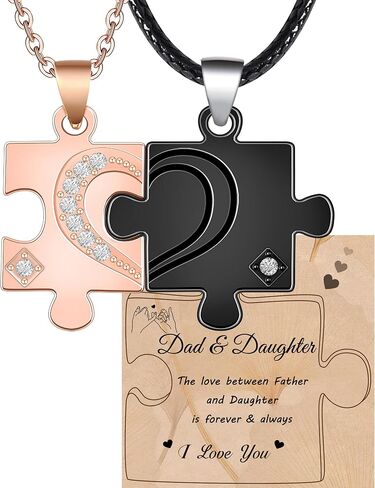 VGWON Matching Necklace for Set Stainless Steel Necklace for Men Women Puzzle Pendant Necklace for Valentine's Day Mother's Day Birthday Gift Son Gifts from Mom in Saudi Arabia