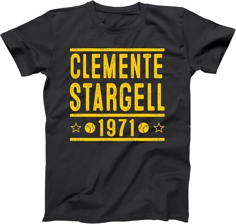 قميص Clemente Stargell 1971 Vintage - تي شيرت Pittsburgh Baseball - قميص مشجعي الأبطال الرجعية - تي شيرت برسومات رياضية in Kuwait