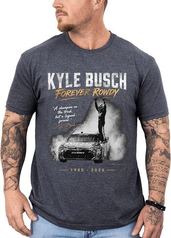 تي شيرت Forever Rowdy Kyle B Racing، لأنك لا تعرف أبدًا قميصًا، تي شيرت برسومات يوم السباق، قميص مطبوع عليه خلفية رياضة السيارات in Kuwait