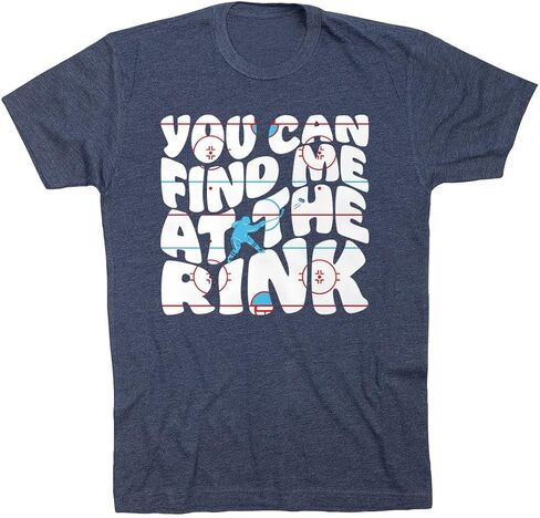 Hockey You Can Find Me at The Rink T-Shirt | Short Sleeve Baseball Tee | Youth & Adult Sizes in Kuwait