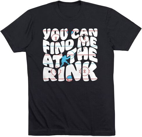Hockey You Can Find Me at The Rink T-Shirt | Short Sleeve Baseball Tee | Youth & Adult Sizes in Kuwait