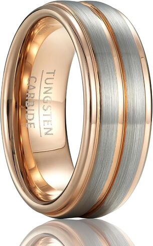 Unisex 8mm Wide Architectural Wedding Band - Step Design with Brushed & Polished Contrast in Saudi Arabia