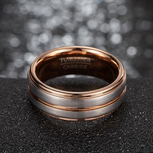 Unisex 8mm Wide Architectural Wedding Band - Step Design with Brushed & Polished Contrast in Saudi Arabia