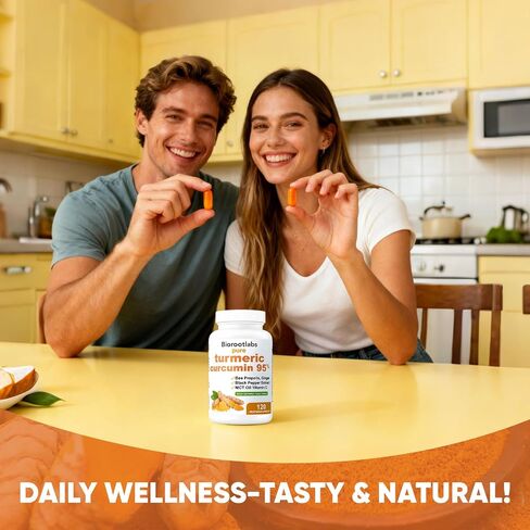 Biorootlabs Turmeric Curcumin Supplement 1000mg, Biorootlabs Pure Turmeric Curcumin 95, 6-in-1 Turmeric Curcumin Capsules with Bee Propolis, Ginger, Mct Oil, Fat Soluble Vitamin C & Black Pepper (2) in Saudi Arabia