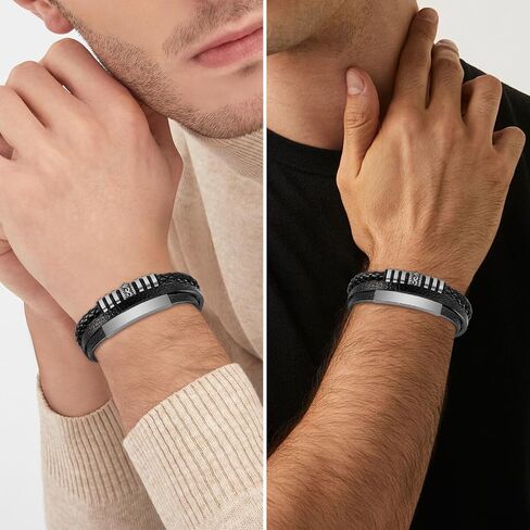 Braided Leather Men's Bracelet Gifts For Son,To My Son Bracelet With Stainless Steel Adjustable Buckle,Engraved Love You Forever Men's Jewelry For Christmas Birthday Gifts in Saudi Arabia