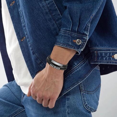 Braided Leather Men's Bracelet Gifts For Son,To My Son Bracelet With Stainless Steel Adjustable Buckle,Engraved Love You Forever Men's Jewelry For Christmas Birthday Gifts in Saudi Arabia