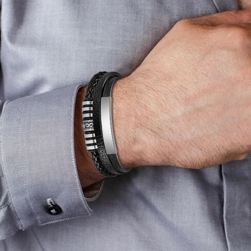Braided Leather Men's Bracelet Gifts For Son,To My Son Bracelet With Stainless Steel Adjustable Buckle,Engraved Love You Forever Men's Jewelry For Christmas Birthday Gifts in Saudi Arabia