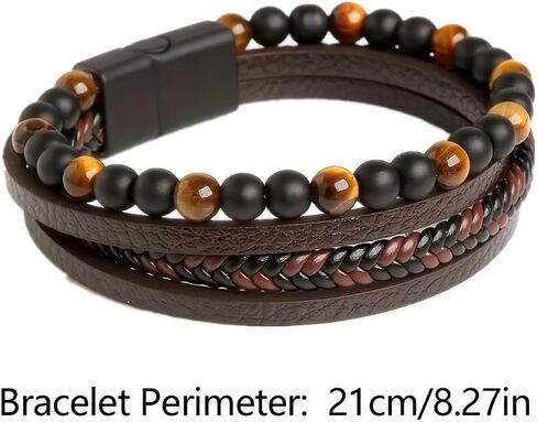 Fashion layered PU Polyurethane bracelet, hand-woven punk style, suitable for wearing in casual, work and party occasions in Kuwait