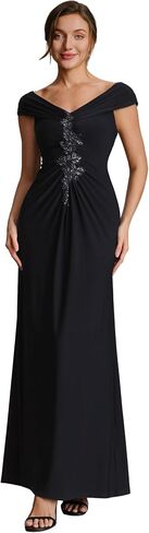 Ever-Pretty Women's V-Neck Off the Shoulder Sleeve Formal Gowns and Evening Dresses Maxi Bodycon Formal Dress 02820 in Kuwait