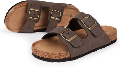 FANTURE Kids Sandals Boys Girls Slide Summer Non-slip Cork Footbed Sandal Slip on Slippers with Adjustable Straps for Indoor & Outdoor in Saudi Arabia