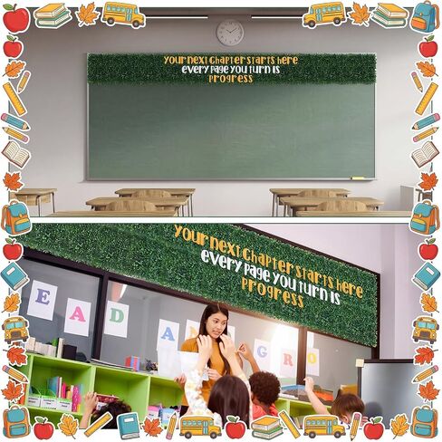61 Pcs Artificial Grass Wall Panels for Classroom 10"x10" Boxwood Hedge Wall Panels with Letters Plant Motivational Classroom Greenery Backdrop for Back to School Blackboard Decoration in Saudi Arabia