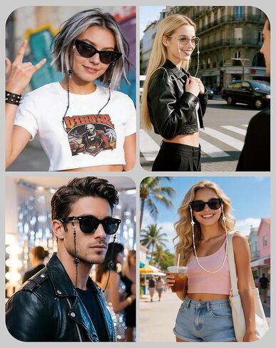 سلسلة نظارات بيليون للنساء، سلاسل نظارات مطرزة، حامل زجاج عين أنيق حول الرقبة، حبل قلادة للنظارات الشمسية in Kuwait
