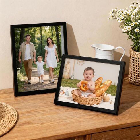 8x10 Picture Frames Set of 2, Black 8 x 10 Photo Frame with HD Plexiglas, Wall or Tabletop Display for Home and Office in Saudi Arabia