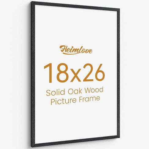 Heimlove 4x11 Picture Frame, High-End Natural Oak 4 x 11 Wooden Frame with Tempered Glass, 4x11 Wood Photo Frame for Wall or Tabletop, Wall Hook Included for Photo and Prints, Black in Saudi Arabia